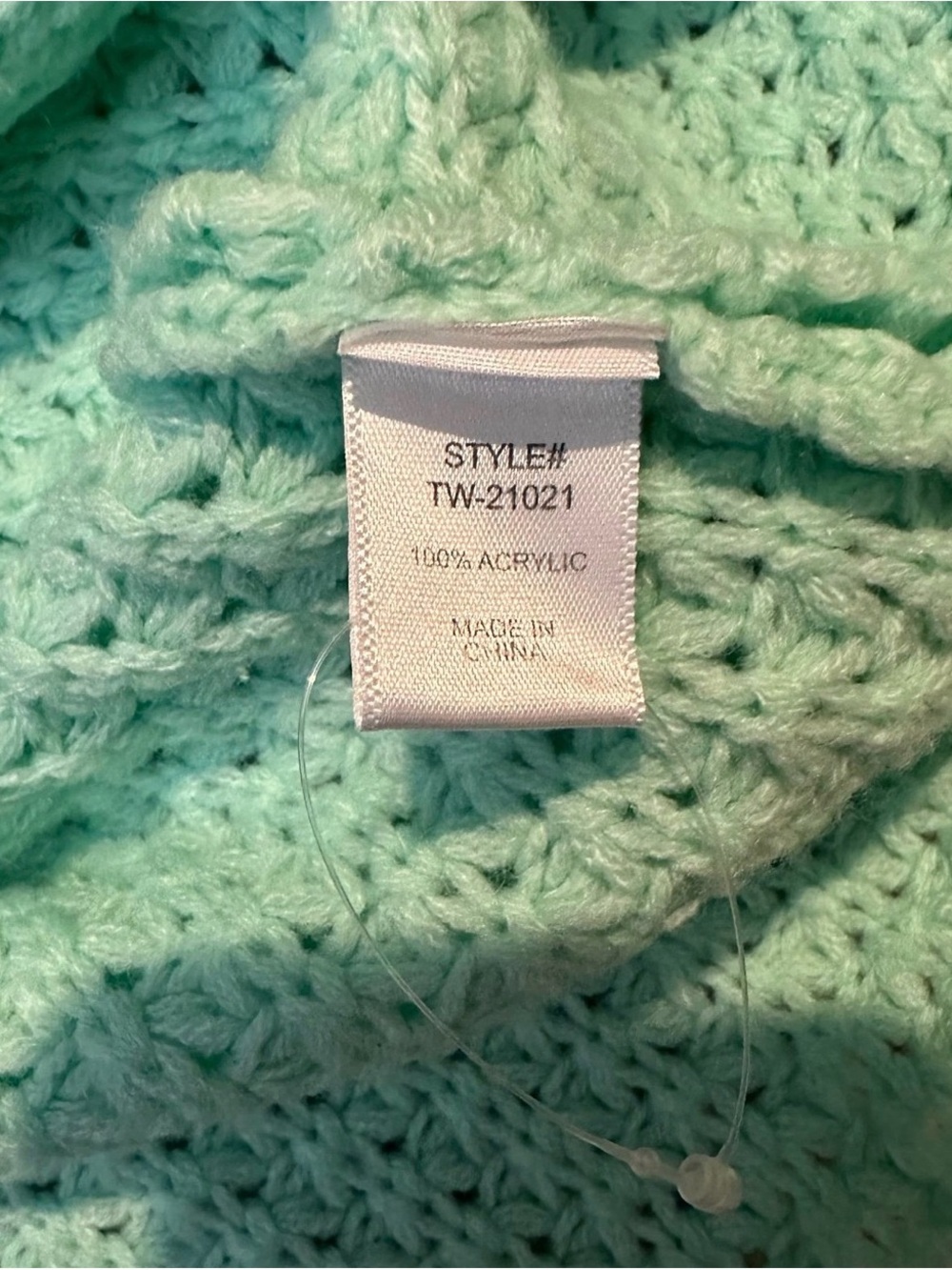 Women’s Waffle Knit Sweater Loose Turtleneck Top Button Wrap Teal - Picture 6 of 7